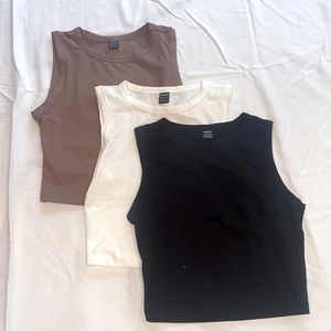 neutral crop tanks - JM